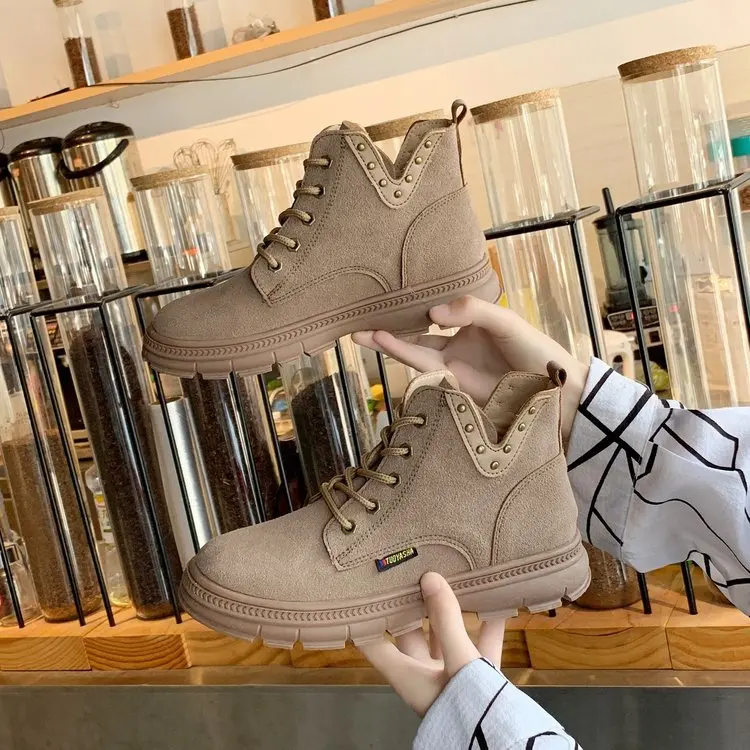 

Martin Boots Women's British-Style Short Boots INS Online Celebrity 2019 New Style Suede Versatile Autumn And Winter WOMEN'S Sho