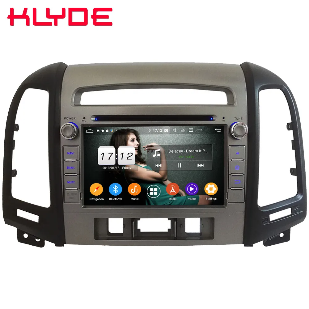 Klyde 4G wifi Android 9 Восьмиядерный 4 Гб ОЗУ 64 Гб ПЗУ DSP BT автомобильный DVD мультимедийный плеер радио для hyundai Santa Fe 3 отверстия 2006-2012