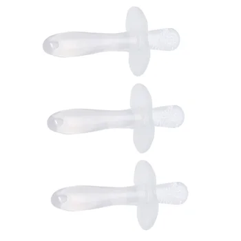 

3 Pcs/1 Set Teething Toy Creative Cute Silicone Stereo Soothing Teething Toy for Baby Infant Newborn (Transparent)