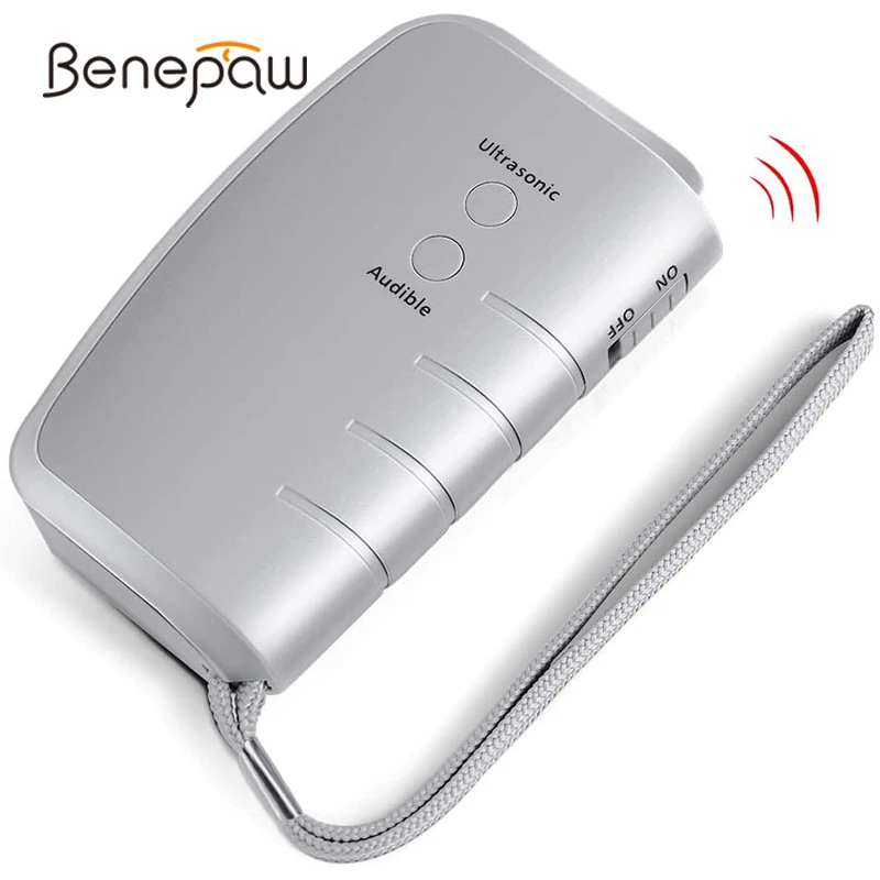 Benepaw Ultrasonic Dog Repeller Safe Efficient LED Anti Barking Device Dog Training Hand Strap Puppy font