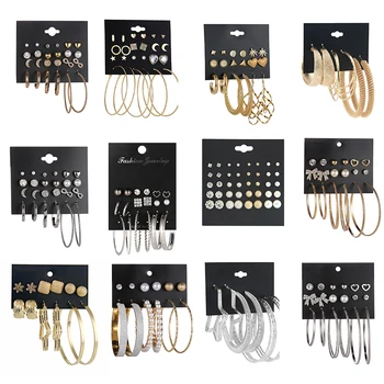 

VIVILADY Korean Design Big Round Alloy Set Women Hoop Earrings Imitation Crystal Pearl Popular Brand Party Jewelry Brincos