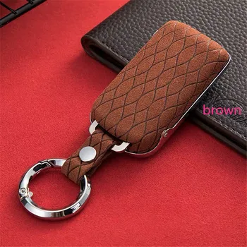 

Key Fob Cover Case Bag Genuine Leather Galvanized Alloy For Mitsubishi Outlander Lancer 10 Pajero Sport ASX