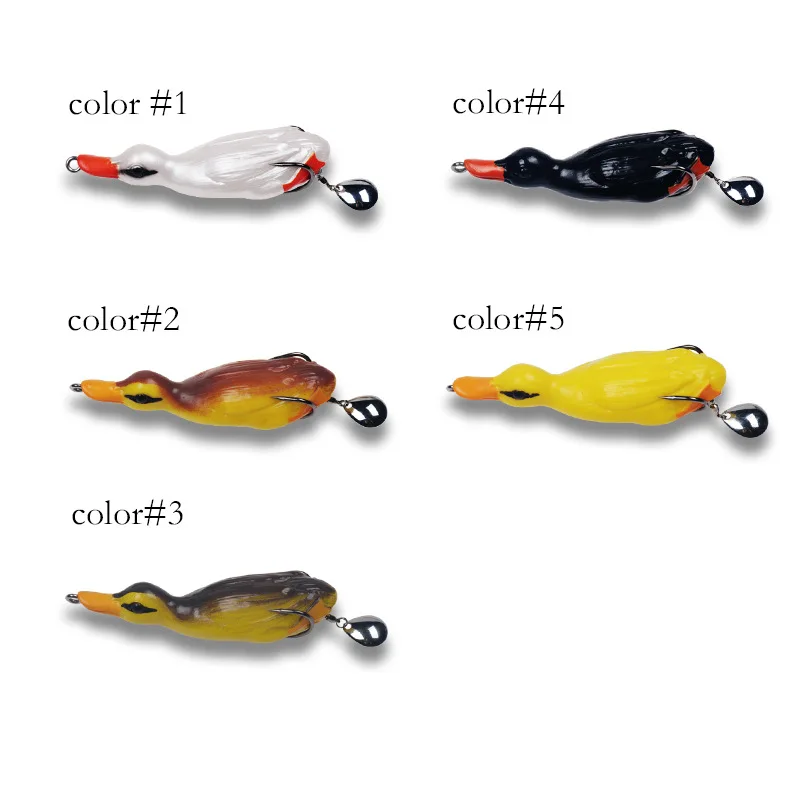 Bassland New Artificial Duck 21g With Spin Spoon Fishing Soft Lure PVC Bait 5 colour Kill Snakehead Fish Baits Fishing Tackle