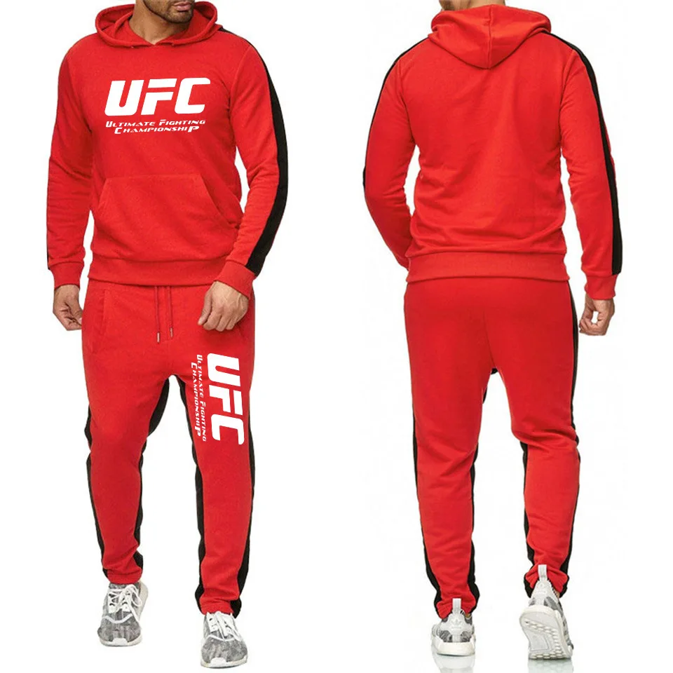 UFC борьба Фитнес костюм в полоску Для мужчин и Для женщин Мода борьба комплект Для Мужчин's Фитнес спортивные Костюмы набор