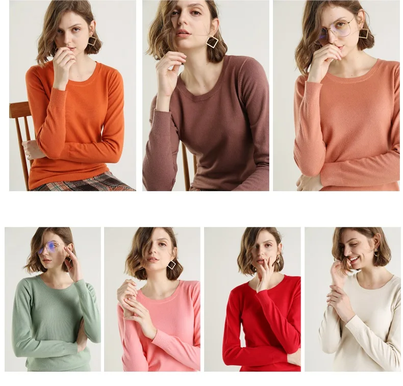 Осенний вязаный кашемировый свитер для женщин, пуловер, Зимняя мода, корейский Тонкий Свободный вязаный женский свитер