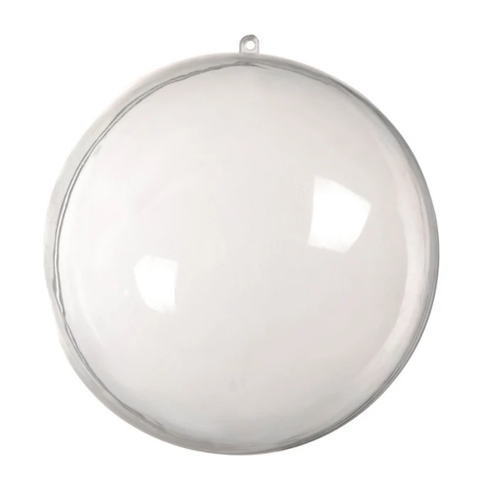 Hot Sale 5 Pcs Clear Plastic Christmas Balls Baubles Sphere Fillable Xmas Tree Ornament Transparent TY