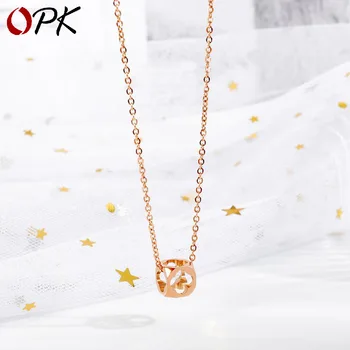 

Fashion Hollow out Flower Titanium Steel Necklace Women's Versatile Polygon Clover Choker