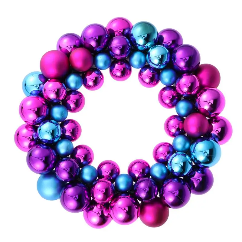 Rose Red and Purple Рождественский венок, шар, украшения, небьющиеся, передняя дверь, окно, висячие, Рождественское украшение для праздника, события в помещении, для наружного использования - Цвет: Rose Red and Purple