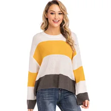 Fashion Casual Loose Sweaters Full Sleeve V-Neck Solid Autumn Winter Knitted Tops Korean Style Ladies Pullover Female Jumper