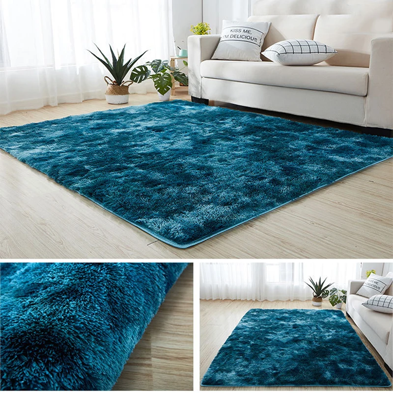 New Pink Carpet Dyeing Plush Soft Carpets Area rug For Living Room Bedroom Long Fluffy Anti-slip Floor Mats Child Bedroom Mat