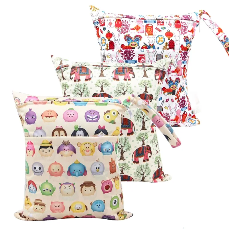 

Loss Promotion Waterproof Swim Sport Travel Carry bag Washable Reusable Cloth Diaper Wet Bag Nappy Bag Baby Wet Diapers Bag