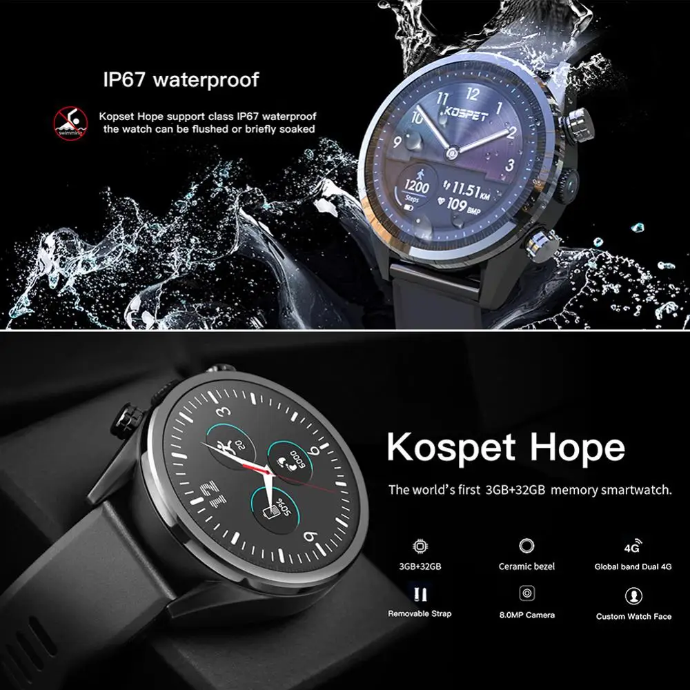 3GB 32GB Smart Watch Men Waterproof MT6739 Camera Bluetooth Android 7.1 4G Bluetooth Smartwatch For
