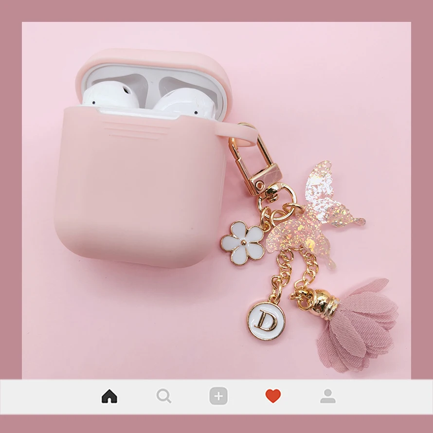 Чехол для AirPods Розовый силиконовый чехол наушников 1 2 защитный гарнитуры с