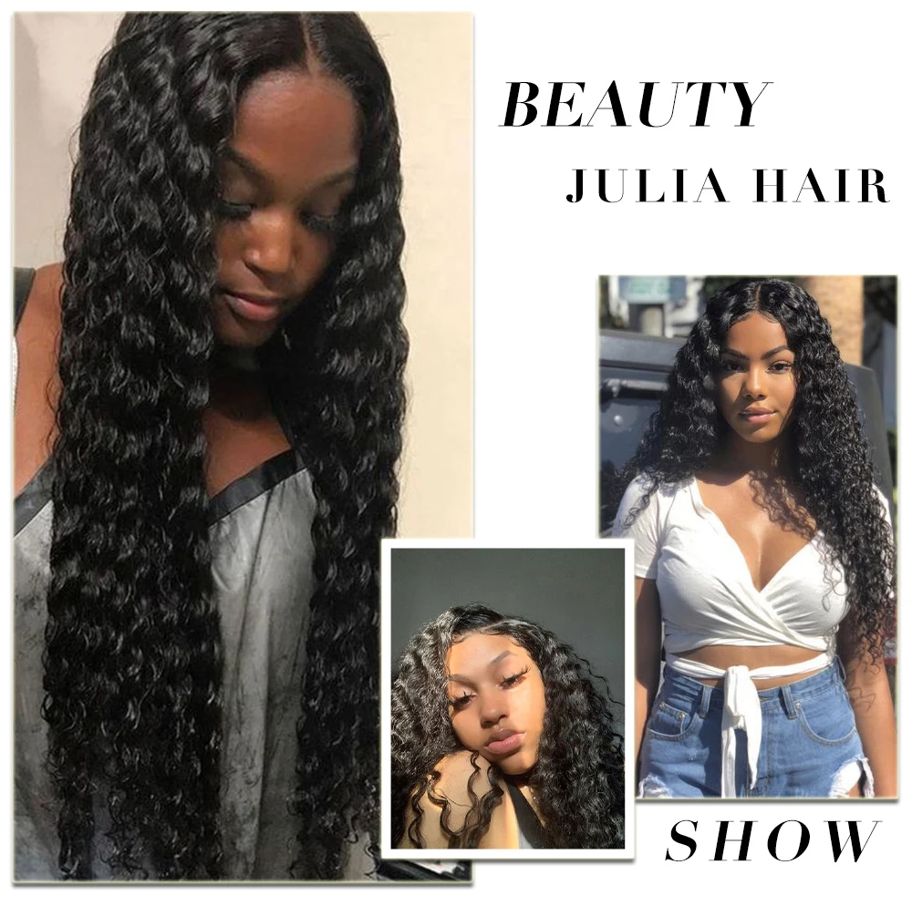 Peruvian Hair Bundles With Closure Pre Plucked Remy Human Hair Deep Wave Lace Closure with Bundles Ali Julia Hair with Closure (12)