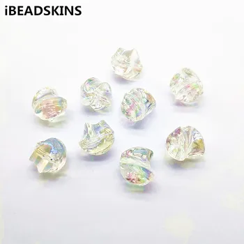 

New arrival! (Choose size)Clear Aurora/AB effect Irregular twist beads for HandMade Earrings parts/Necklace DIY/Jewelry Findings