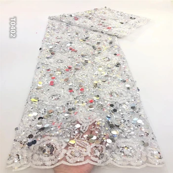 

Hot Sale Embroidered African Lace Fabric 2020 High Quality Lace French Nigerian Net Sequins Lace Fabrics