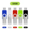 Exmapor 32GB USB 2.0 Flash Drive Multi Colours Thumb Pen Drive Flash Memory Stick Swivel Keychain Design 32GB USB Data Storage