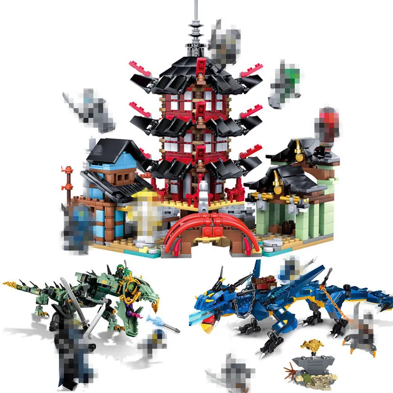 2020 новые 70751 70652 Phantom Ninja Temple Mecha Dragon строительные блоки наборы Развивающие игрушки