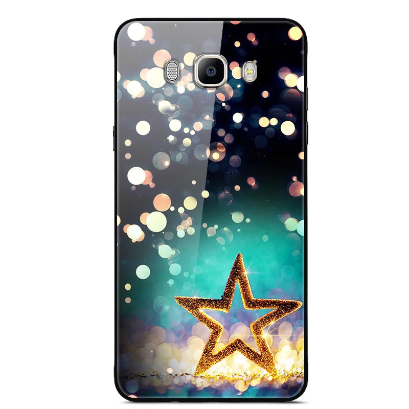 58 Для samsung Galaxy J7 J710 чехол из закаленного стекла с изображением планеты и космоса, стеклянный чехол для задней панели, чехол для samsung J7, J710 Capa - Цвет: 58
