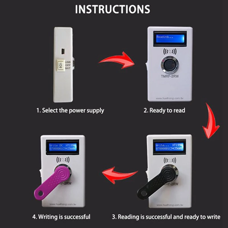 electric door lock with remote TMRF-2RW IButton Programmer DS1990A Duplicator Cloner Copier 125Khz RFID Reader Writer RW1990 Key Token T5577 RFID access control cards