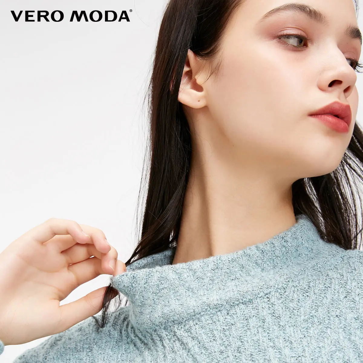 Vero Moda Женский трикотажный свитер с длинными рукавами и воротником-стойкой | 318413501