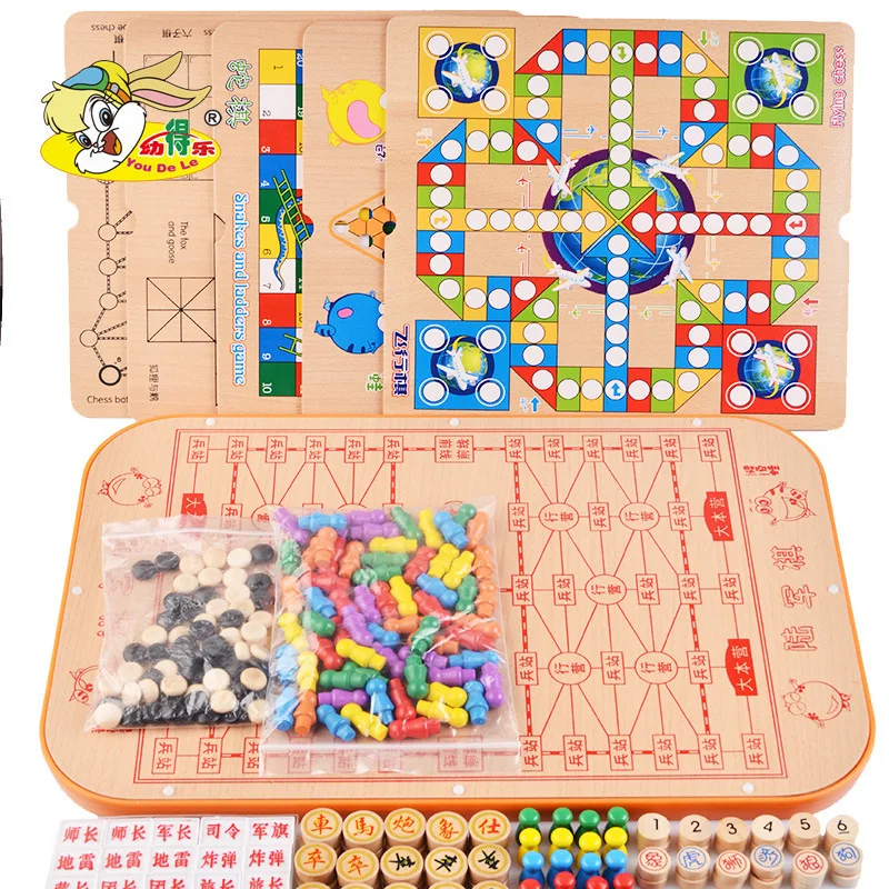

Children Early Education Multi-functional Twenty-three One Checkerboard Wooden Toy Wooden Parent And Child Tabletop Game Educati