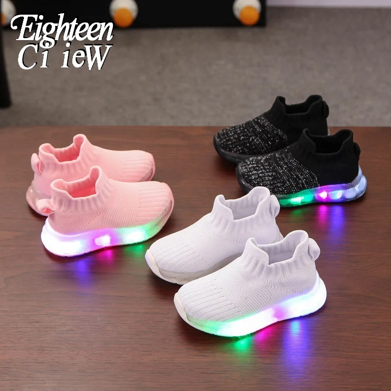 Светильник кие кроссовки модная обувь с подсветильник кой для мальчиков и