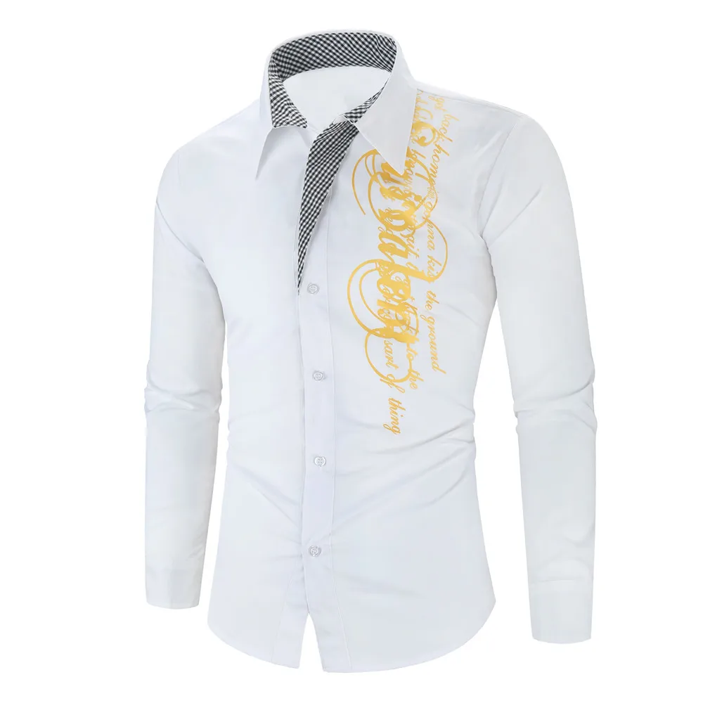 Роскошный золотистый и черный рубашка Для мужчин Slim Fit с длинными рукавами Camisa Masculina золотистый и черный Сорочка мужская, для общественных мест Для мужчин клуб нарядная рубашка