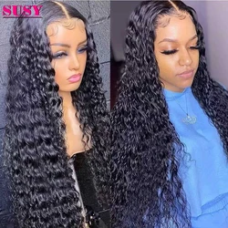 SUSY Deep Wave 13x4 Lace Frontal Wig Lace Closure Wig Brazilian Deep Curly Human Hair Wigs For Women 30 Inch Lace Front Wig