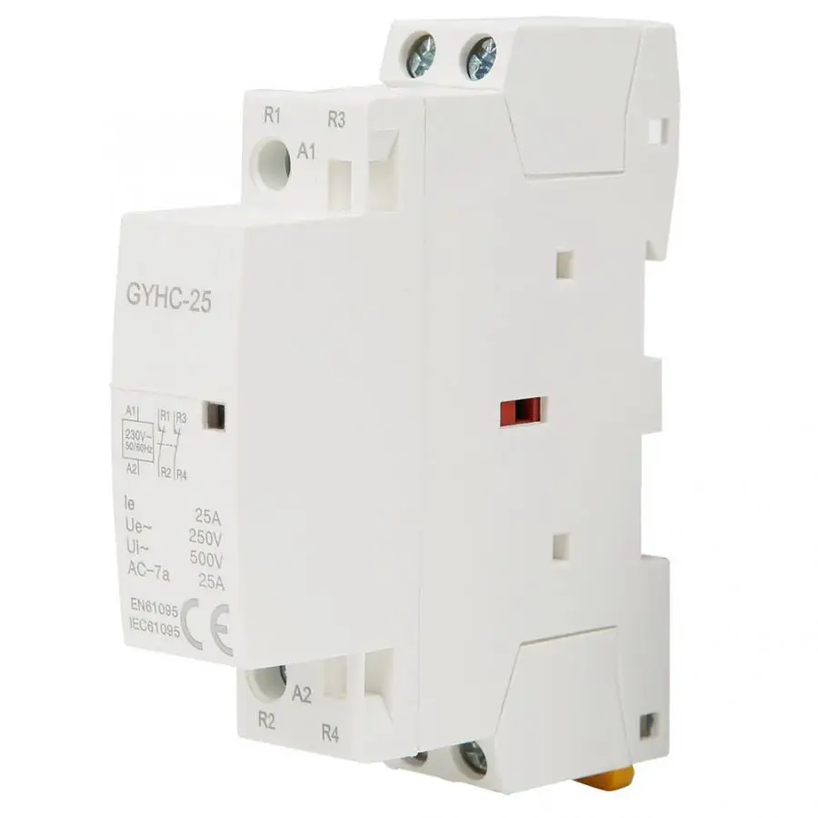 2NC 2P AC Контактор 25A 220V 50Hz мини бытовой контактор 2NO 2NC 1NO 1NC din-рейка монтажное электрическое оборудование - Цвет: 2NC