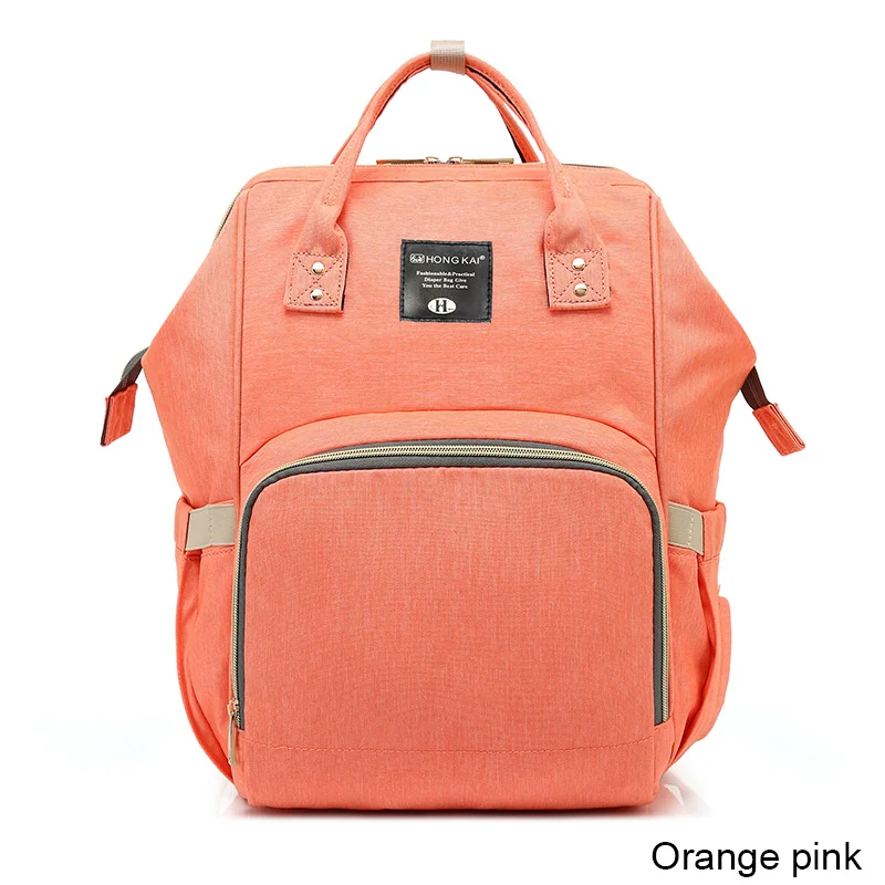 orange pink Мода мама беременных женщин пеленки рюкзак большой емкости мама ребенок многофункциональный открытый путешествия ребенка пеленки мешок уход за ребенком - Цвет: orange pink
