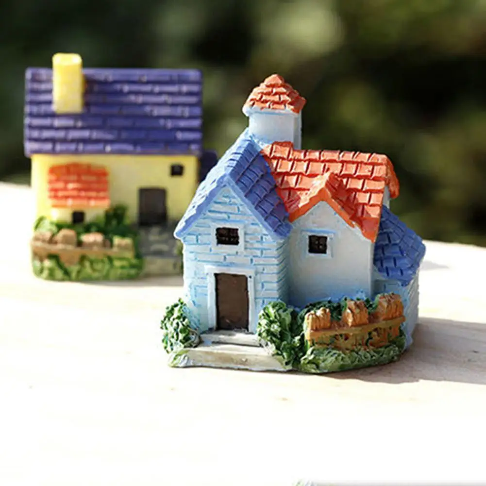 1Pc Mini Fairy Garden Miniature Resin Thatched House Micro Dollhouse Ornament DIY Landscaping Home Decoration Accessories | Дом и сад