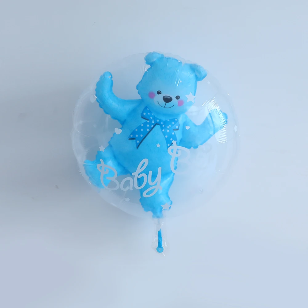 24 дюйма для маленьких мальчиков/с изображением девочки и медведя пузырь воздушные шары розовый пузырь медведя Фольга медведь клипсы для воздушных шаров, хороший подарок на день рождения, декор для детей игрушки шар в виде шара