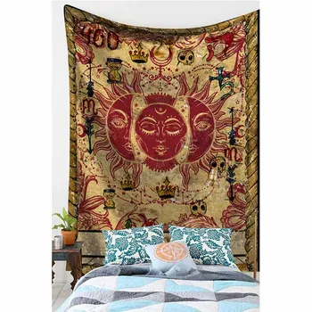

Witchcraft Sun Moon Tapestry Wall Hanging Tarot Witchcraft Supplies Trippy Wall Tapestry Cloth Wall Carpets Psychedelic Tapestry