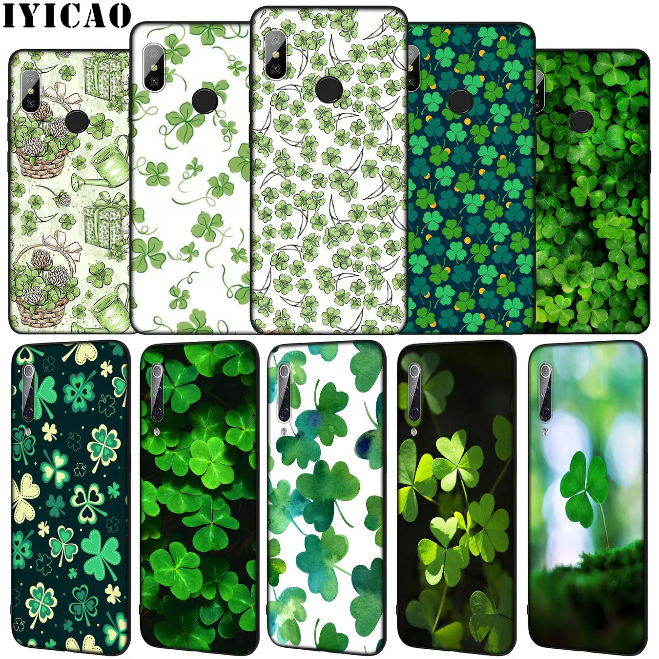 IYICAO green Lucky Clover Soft Silicone Phone Case for Xiaomi Mi 10 9 9T A3 Pro 8 SE A2 Lite A1 CC9 CC9E 6 pocophone f1 Mi10 | Мобильные