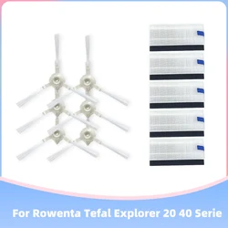Filtro escova lateral acessórios para rowenta tefal explorer 20 40 serie smart force isweep x3 aspirador de pó robótico peças reposição