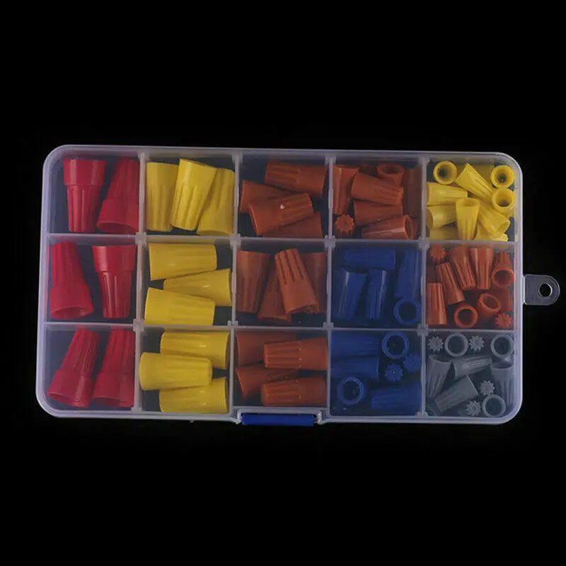

102Pcs Practical Electrical Wire Connection Screw Twist Connector Cap W/Spring Insert Assortment Kit Nut Spring Cap Terminal