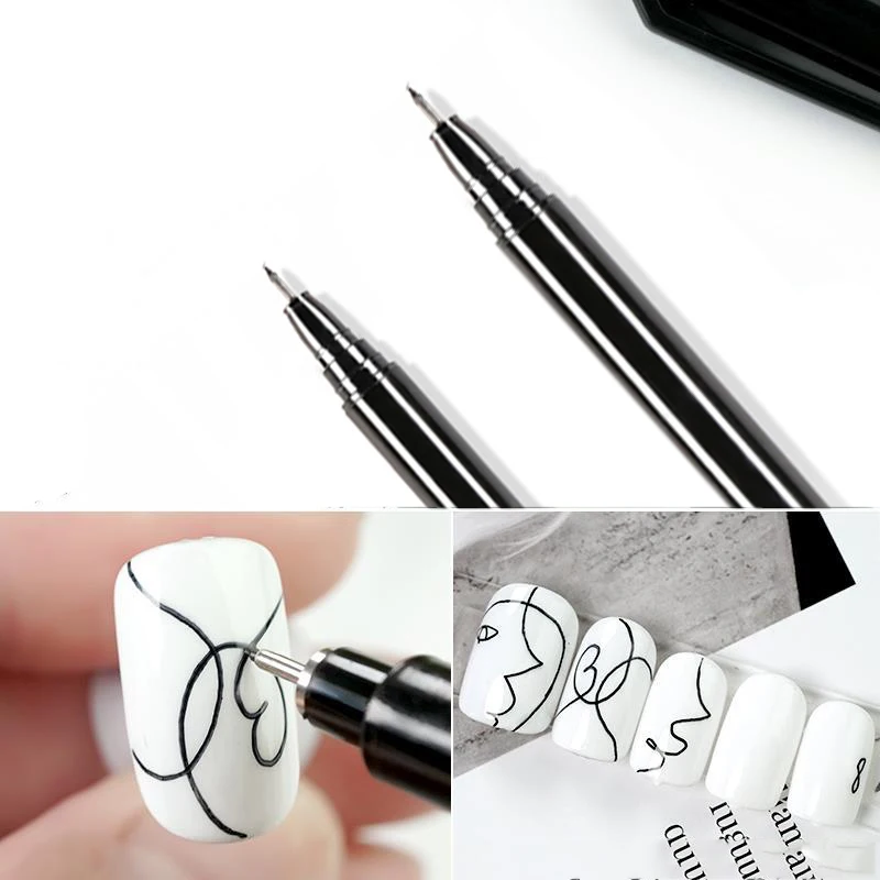

1 Pcs Nail Art Graffiti Pen Waterproof Drawing Painting Liner Brush DIY Flower Abstract Lines Details Nail Art Beauty Tool