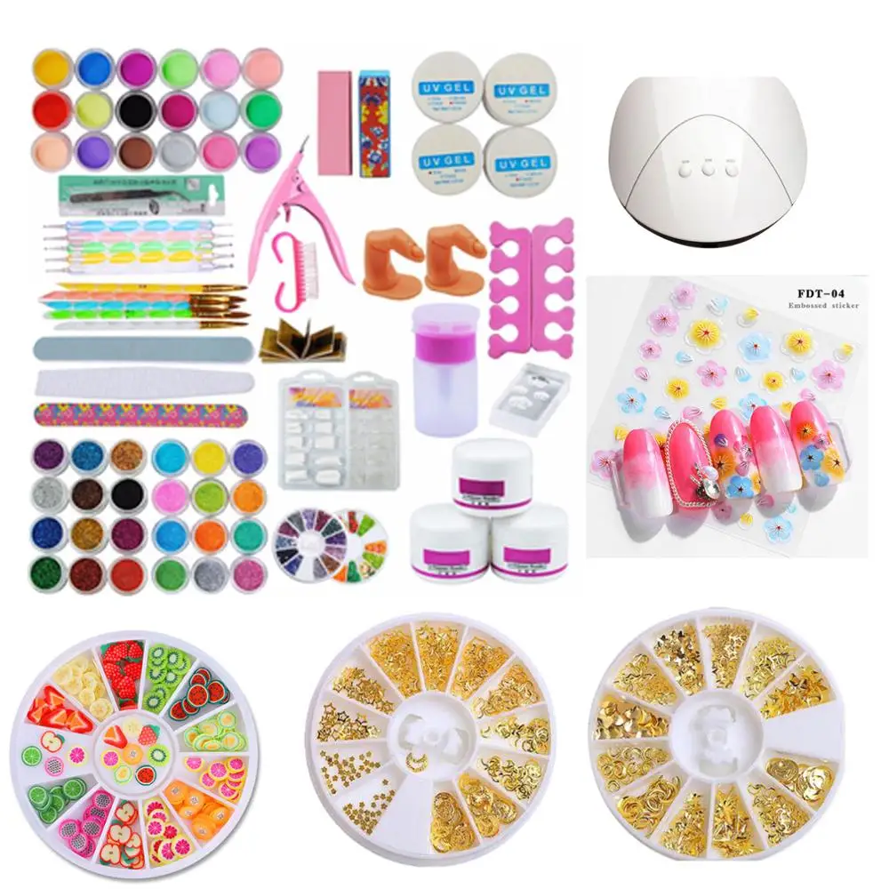 FIVEART 36 Вт УФ-светодиодный акриловый порошок Набор для нейл-арта