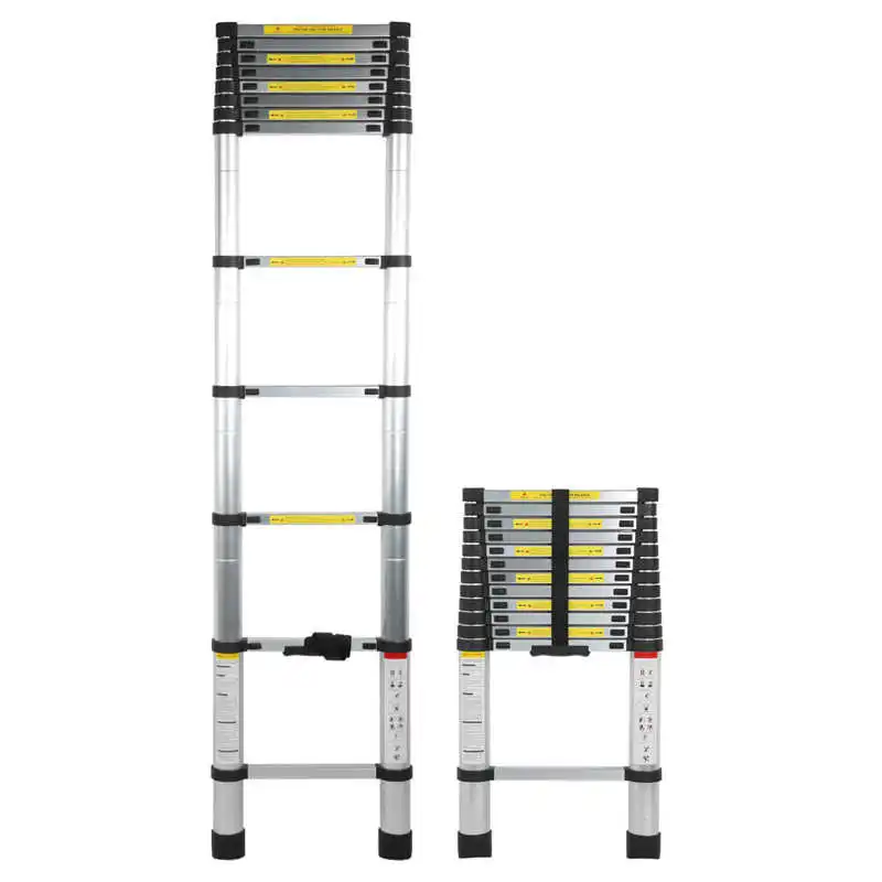 3.8Meter Telescopic Ladder Extension Ladder Folding Multi Purpose Aluminum Alloy Heavy Duty Ladder Repairing Tool