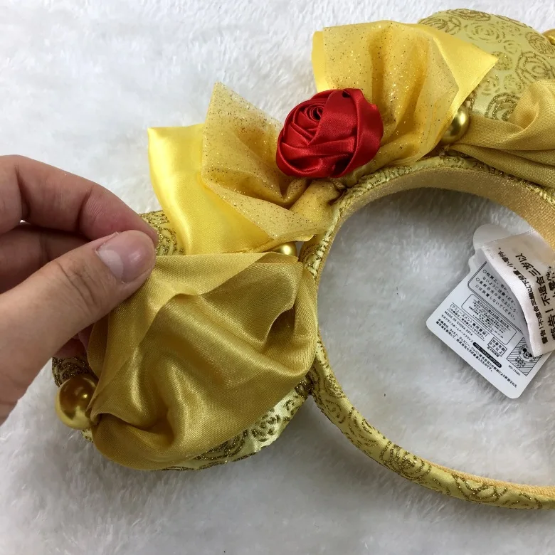 1 шт. обруч Микки Новинка уши Минни Маус желтый бант цветы костюм повязка на