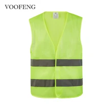 Chaleco reflectante VOOFENG, ligero, fluorescente, amarillo, sencillo, Unisex, ropa de trabajo de seguridad, logística, BX-01 con logotipo personalizado