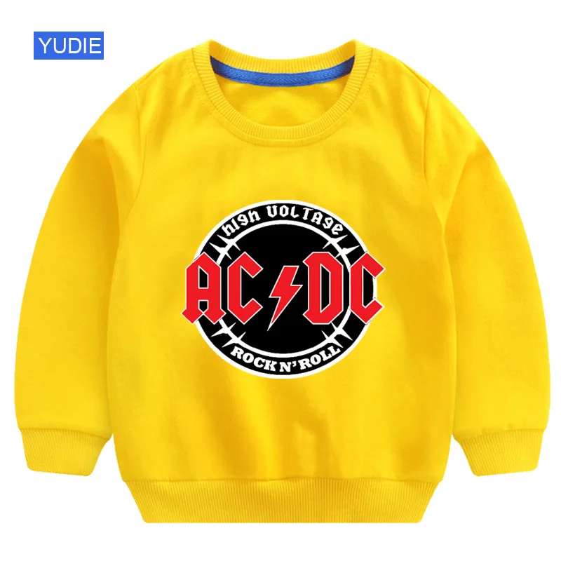 Детский свитер; ACDC свитер для мальчиков и девочек; толстовка с капюшоном; белый Хлопковый пуловер; топ; пуловер с принтом; Осенняя футболка с длинными рукавами - Цвет: 06