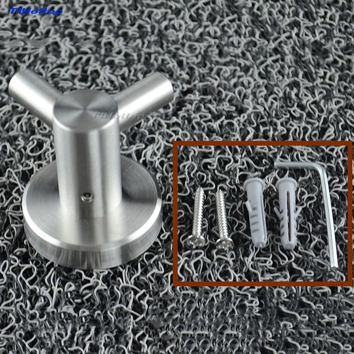 Tlhottop Modern 304 Stainless Steel Brushed Hat Hook Bathrobe Clothes Hanger Bathroom Coat Rack Bathroom Accessories YJ-7550