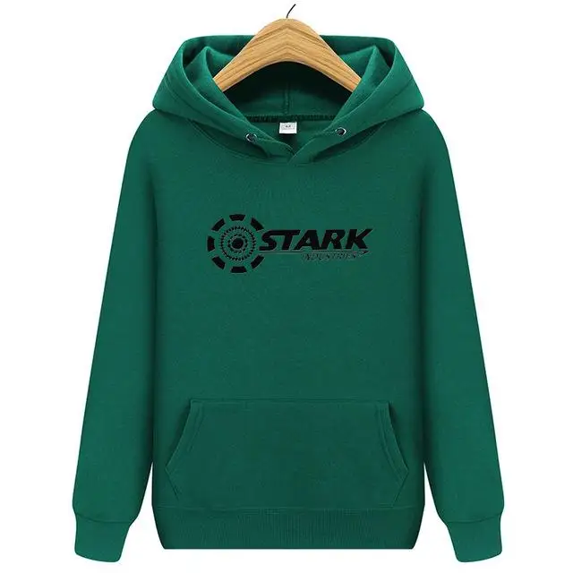 Новые Брендовые мужские толстовки STARK INDUSTRIES, зимние модные толстовки Kpop для мужчин и женщин, повседневные свободные толстовки Harajuku - Цвет: HW0173green2