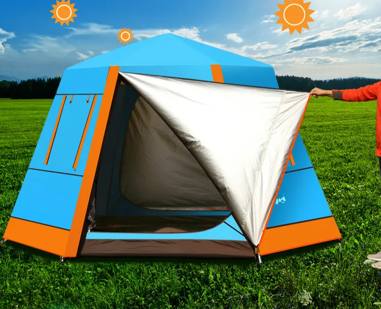 Уличная палатка Baraza De Acampamento Carpas De Camping шестисторонняя дверь окно дышащий Противомоскитный 5 до 8 человек рыбалка Namiot