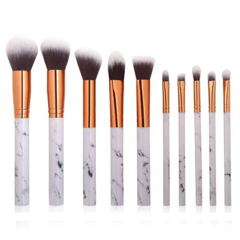

5 Pcs Marble Texture Makeup Brush Foundation Concealer Powder Cosmetic Bottom Brush Powder Blush Brush Eyeshadow Eyebrow Brush