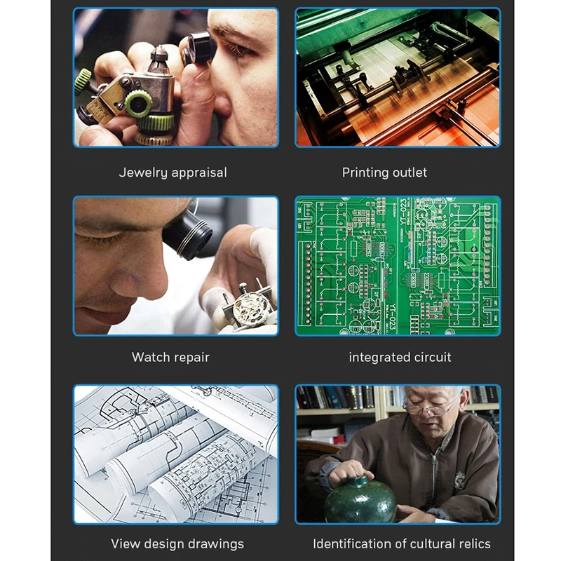 Увеличительное стекло со светодиодной подсветкой инструмент для ремонта 1X 1 5x 2X 2