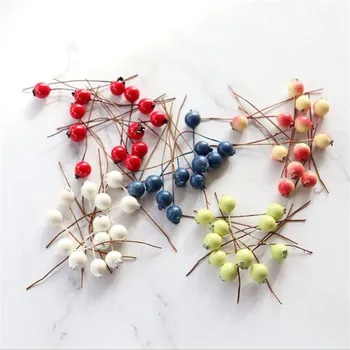 

Fake Mini Single Stem Berry 200P 2.76" Length Foam Berries for DIY Wedding Wreath Gift Box Accessorie Christmas Party Decorative
