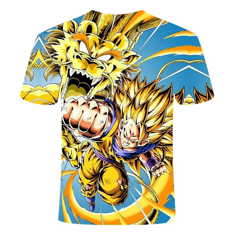 Новинка, футболка с драконом и шариком, Супер Saiyan Dragon Ball Z Dbz Son, футболка Goku Japan Vegeta, уличная, белая, Азиатский Размер 6XL